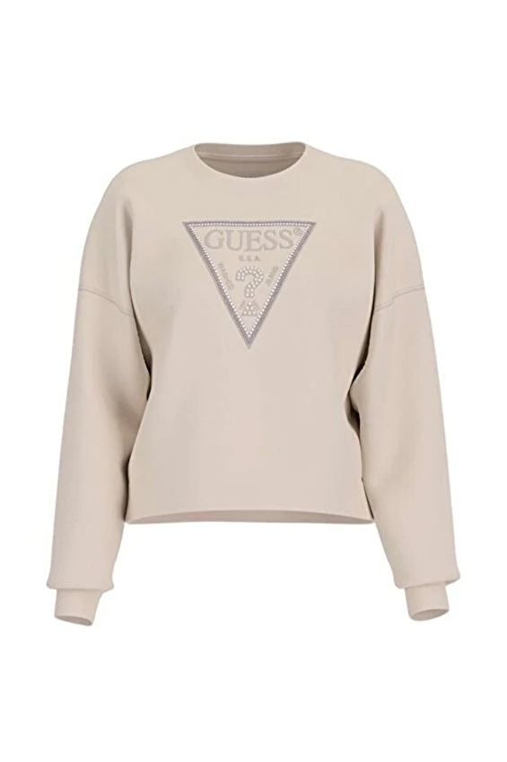Guess Kadın Sweatshirt W5YQ04KC8I0 Krem Guess Kadın Sweatshirt W5YQ04KC8I0 Krem
