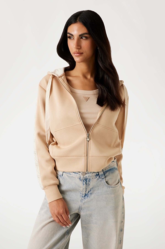 Guess Kadın Sweatshirt W5YQ05KBYE2 Krem Guess Kadın Sweatshirt W5YQ05KBYE2 Krem