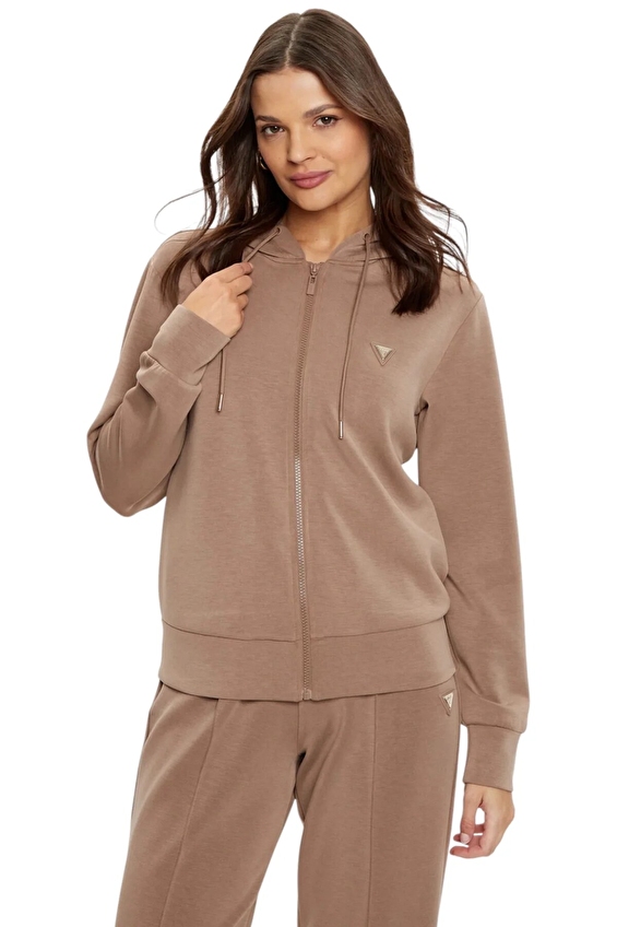 Guess Dokuma Kumaş Kadın Sweatshirt V4YQ06KCAY2 Koyu kahverengi Guess Dokuma Kumaş Kadın Sweatshirt V4YQ06KCAY2 Koyu kahverengi