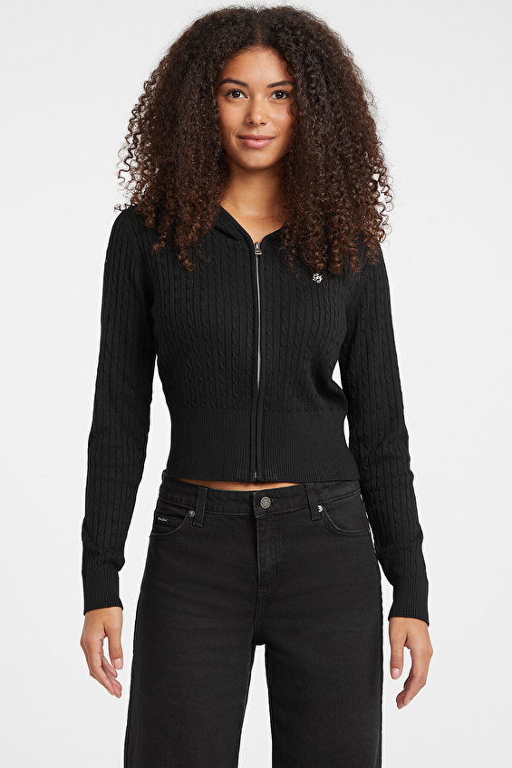 Guess Jeans Kadın Hırka W5BR04Z3HO2 Siyah Guess Jeans Kadın Hırka W5BR04Z3HO2 Siyah