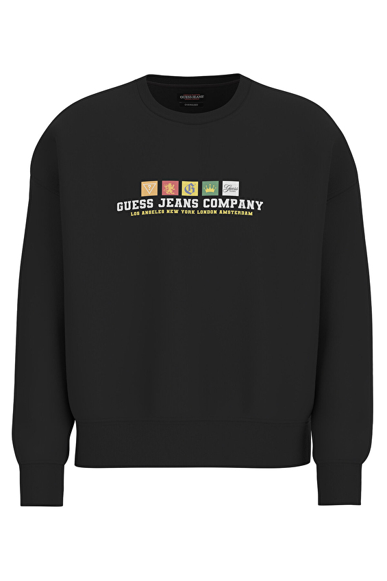 Guess Jeans Erkek Sweatshirt M5BQ23K9V31 Siyah Guess Jeans Erkek Sweatshirt M5BQ23K9V31 Siyah