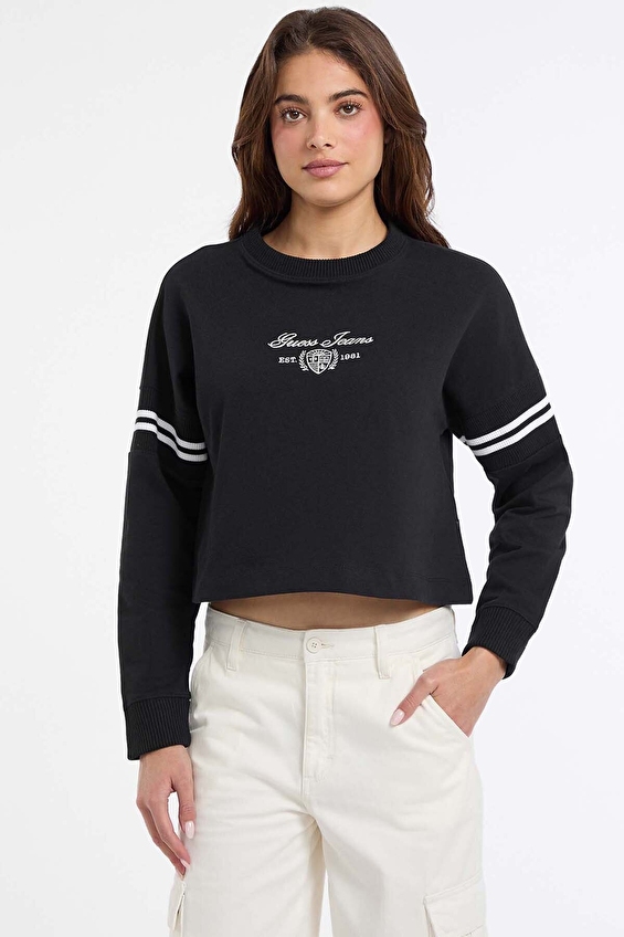 Guess Jeans Kadın Sweatshirt W5BQ25KCYM1 Siyah Guess Jeans Kadın Sweatshirt W5BQ25KCYM1 Siyah