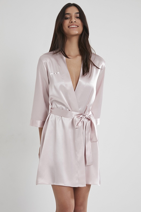 Pierre Cardin Kadın Saten Sabahlık Pudra Pierre Cardin Kadın Saten Sabahlık Pudra