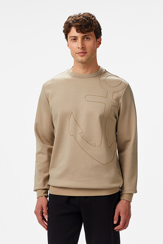 Nautica Regular Fit Bisiklet Yaka Uzun Kollu Erkek Sweatshirt K55009T Bej Nautica Regular Fit Bisiklet Yaka Uzun Kollu Erkek Sweatshirt K55009T Bej