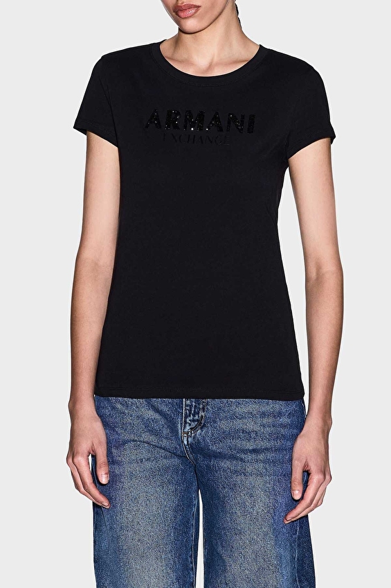 Armani Exchange Kadın Tişört XW002106AF10356 Siyah Armani Exchange Kadın Tişört XW002106AF10356 Siyah