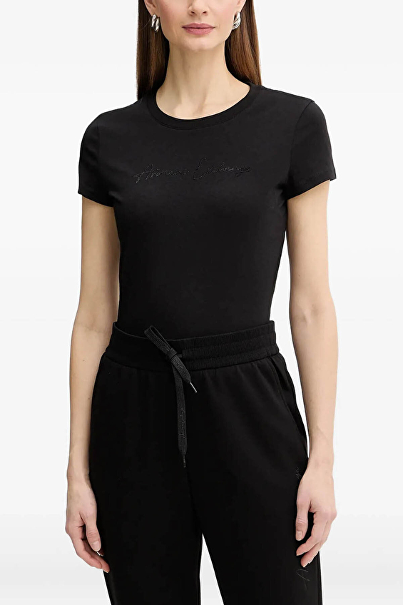 Armani Exchange Kadın Tişört XW001457AF10356 Siyah Armani Exchange Kadın Tişört XW001457AF10356 Siyah