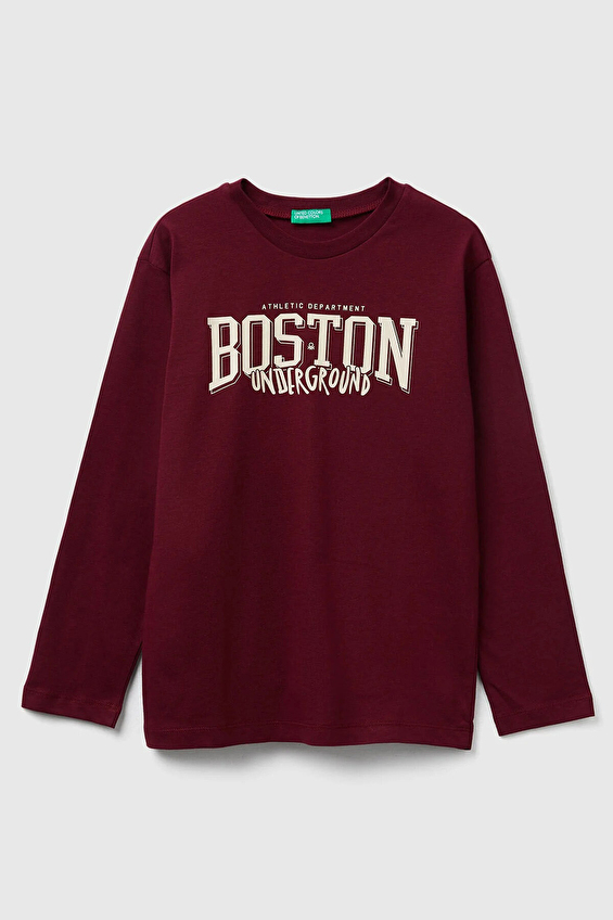 United Colors Of Benetton Bisiklet Yaka Uzun Kol Erkek Çocuk Tişört 3JERC10QO Bordo United Colors Of Benetton Bisiklet Yaka Uzun Kol Erkek Çocuk Tişört 3JERC10QO Bordo