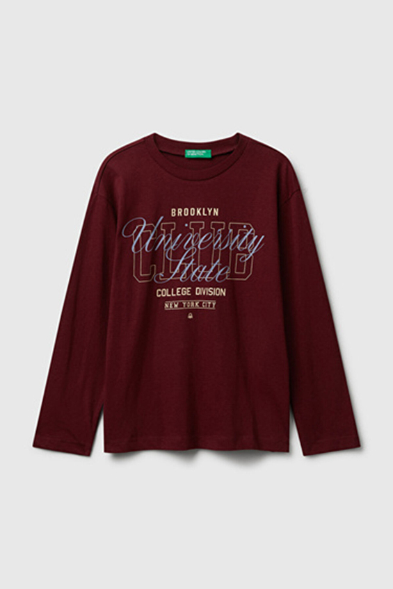 United Colors Of Benetton Bisiklet Yaka Uzun Kol Erkek Çocuk Tişört 35RYC10QQ Bordo United Colors Of Benetton Bisiklet Yaka Uzun Kol Erkek Çocuk Tişört 35RYC10QQ Bordo