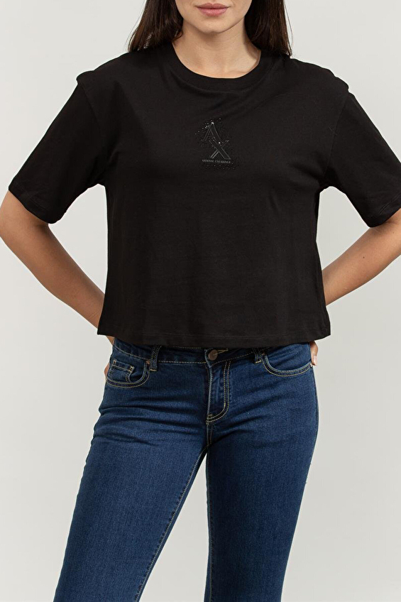 Armani Exchange Kadın Tişört XW000102AF10359 Siyah Armani Exchange Kadın Tişört XW000102AF10359 Siyah