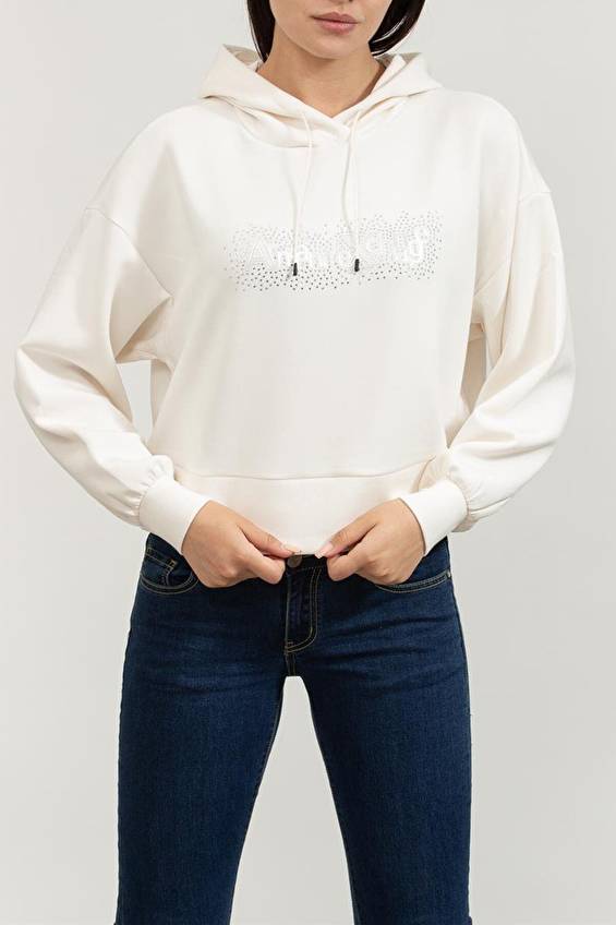 Armani Exchange Kadın Sweatshirt XW000094AF10804 Krem Armani Exchange Kadın Sweatshirt XW000094AF10804 Krem