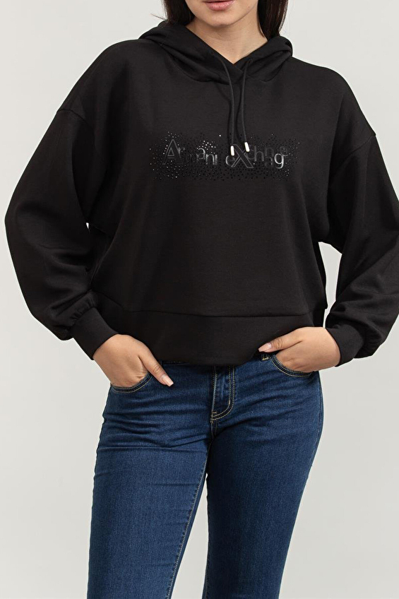 Armani Exchange Kadın Sweatshirt XW000094AF10804 Siyah Armani Exchange Kadın Sweatshirt XW000094AF10804 Siyah