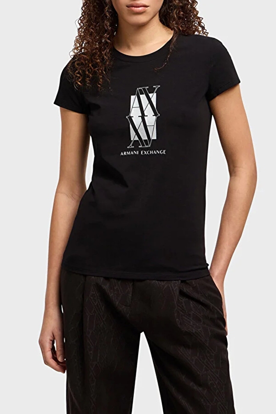 Armani Exchange Kadın Tişört XW000511AF11929 Siyah Armani Exchange Kadın Tişört XW000511AF11929 Siyah