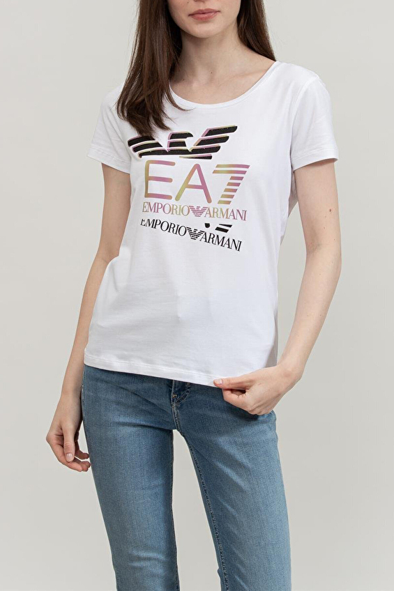 EA7 Kadın Tişört 7W000182AF10373 Beyaz EA7 Kadın Tişört 7W000182AF10373 Beyaz