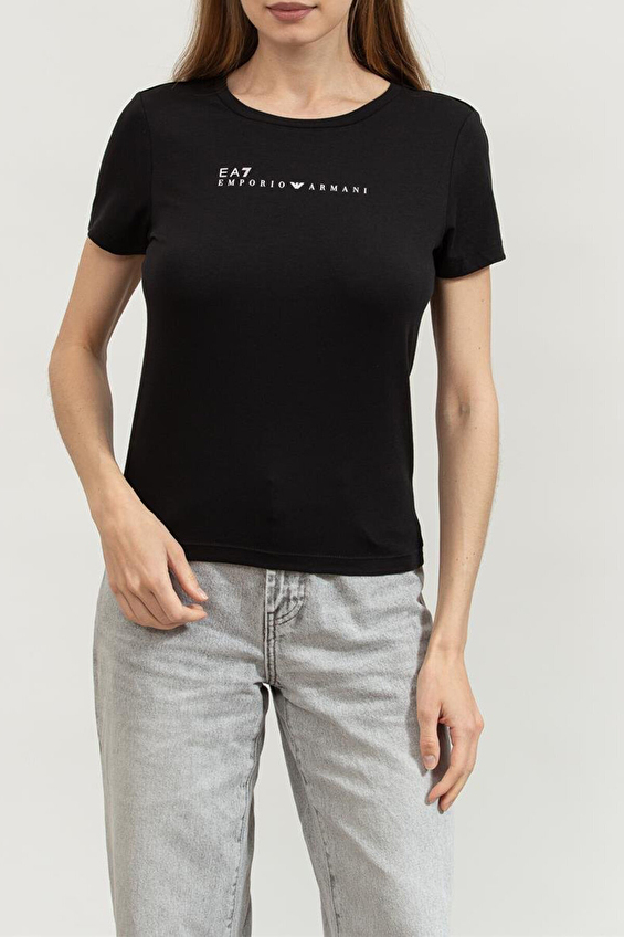 EA7 Kadın Tişört 7W000274AF12115 Siyah EA7 Kadın Tişört 7W000274AF12115 Siyah