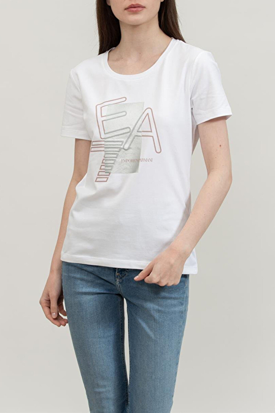 EA7 Kadın Tişört 7W000187AF17701 Beyaz EA7 Kadın Tişört 7W000187AF17701 Beyaz