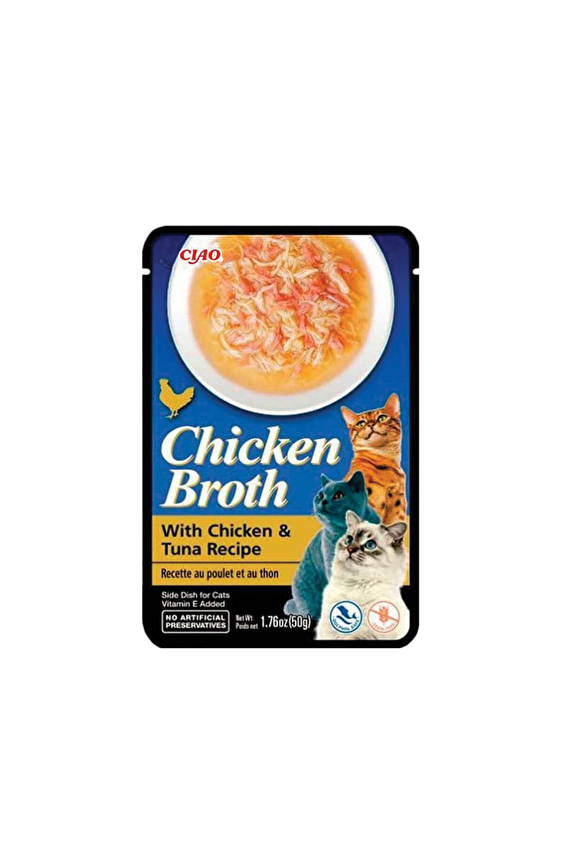 Ciao Chicken Broth Tavuk Sulu ve Ton Balıklı Kedi Çorbası 50 Gr