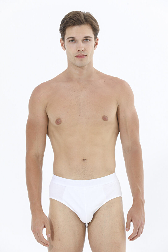 Kom Cuba Beli Lastikli Yüksek Kaliteli Kom Kumaşı Erkek 2'Li Slip Beyaz Kom Cuba Beli Lastikli Yüksek Kaliteli Kom Kumaşı Erkek 2'Li Slip Beyaz