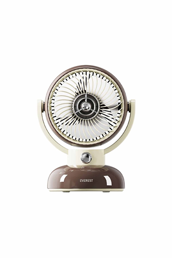 Everest EFN12 Kahve 1200mAh 3 Hız Kademe Led Işıklı Retro Masaüstü Usb Fan Everest EFN12 Kahve 1200mAh 3 Hız Kademe Led Işıklı Retro Masaüstü Usb Fan