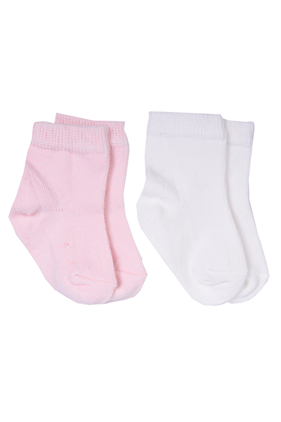 Kitikate Bebek Organik 2'li Çorap S95675 ORGANIK Beyaz/pembe