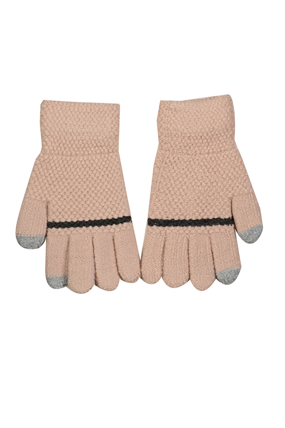 Kitti Kız Çocuk 4 8 Yaş Çocuk Örme Eldiven Kız P K23230 01 Pudra