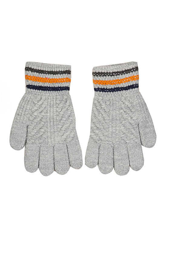 Kitti Erkek Çocuk 4 8 Yaş Çocuk Örme Eldiven Erkek P K23230 05 Gri