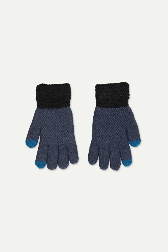 Kitti Erkek 4 8 Yaş Çocuk Örme Eldiven P K23230 06 Mavi