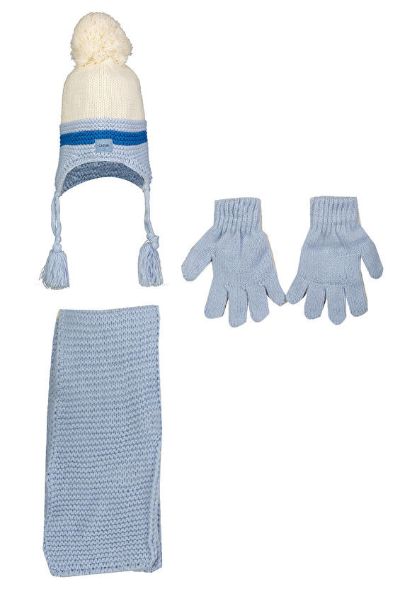 Kitti Erkek Çocuk Atkı Bere Set P K23160 11MVI Açık mavi Kitti Erkek Çocuk Atkı Bere Set P K23160 11MVI Açık mavi