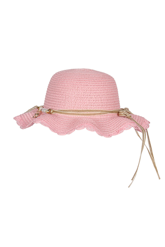 Kitti Çocuk 5/9 Yaş Hasır Şapka P Y25710 04 Açık pembe