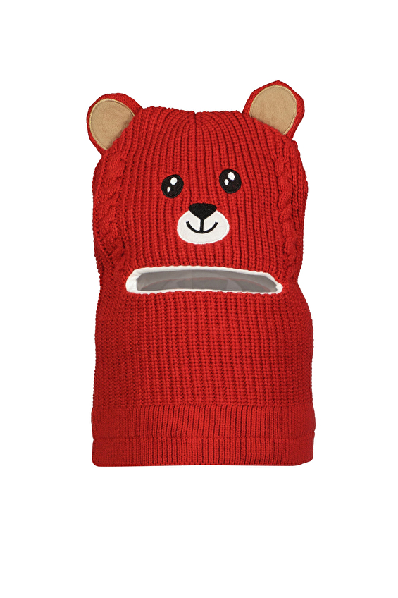 Kitti Kız Çocuk Triko Figürlü Kar Başlığı 4/8 Yaş P K626 03 Kırmızı