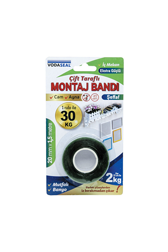 Vodaseal Montaj Bandı Şeffaf 20mmx1,5mt