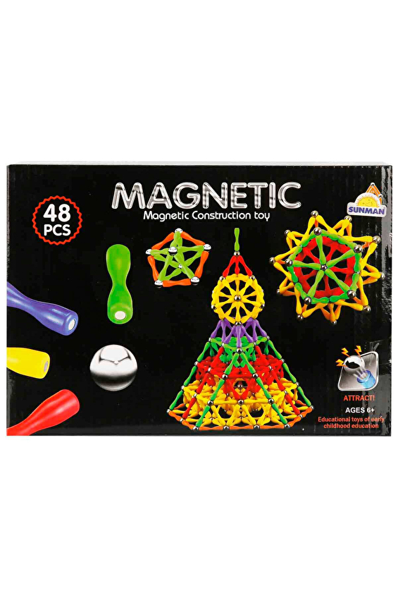 Manyeti̇k Blok Renkli 48 Parça Manyeti̇k Blok Renkli 48 Parça