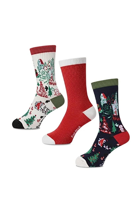 Bad Bear Unisex 3'lü Çorap GINGER RNK Renkli