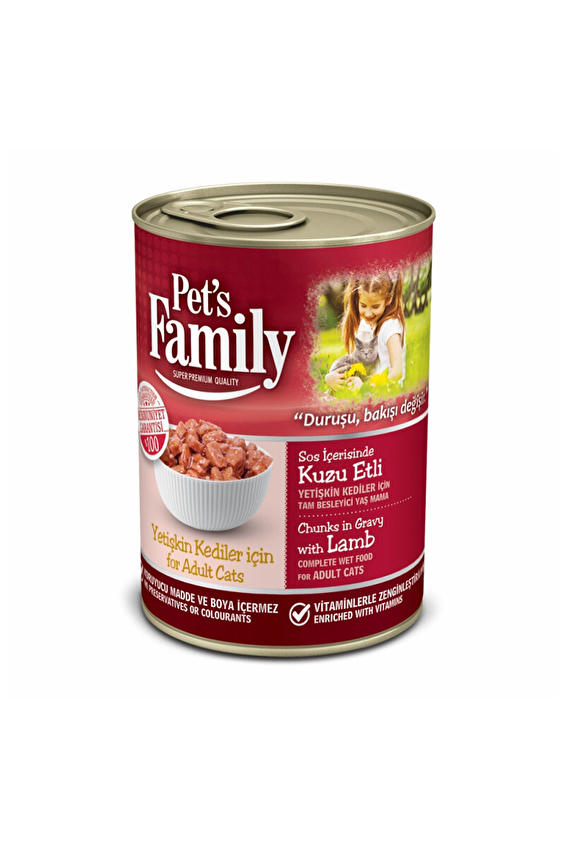 Pets Family Konserve Kedi Kuzu Etli 400g