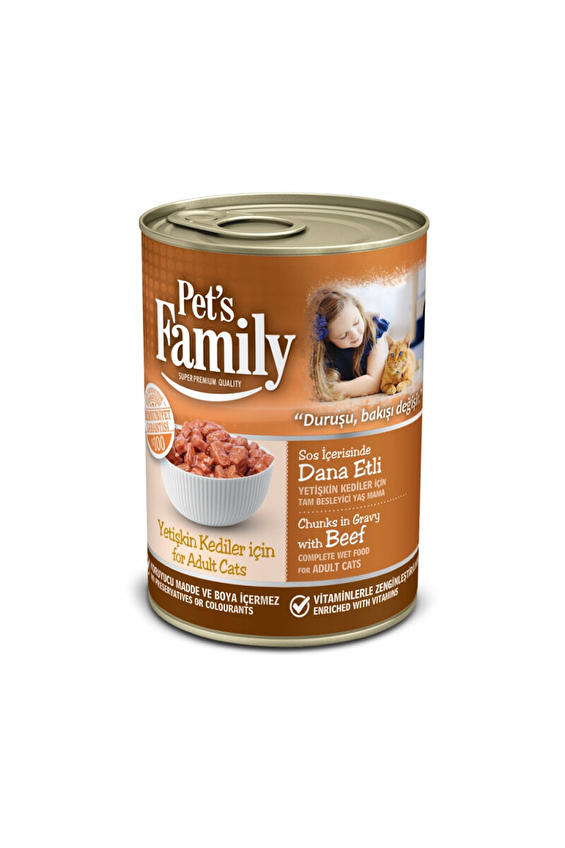 Pets Family Konserve Kedi Dana Etli 400g