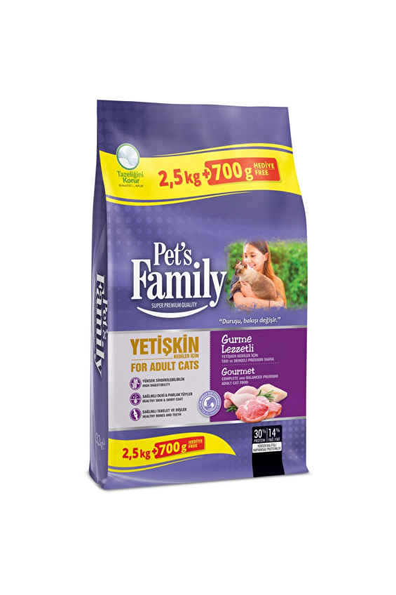 Pets Family Yetişkin Kedi Maması Gurme 2500+700g