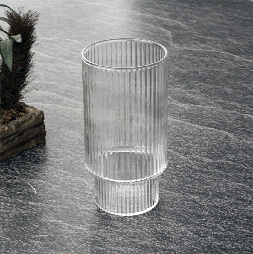 Tohana Çizgili Cam Bardak 380 cc