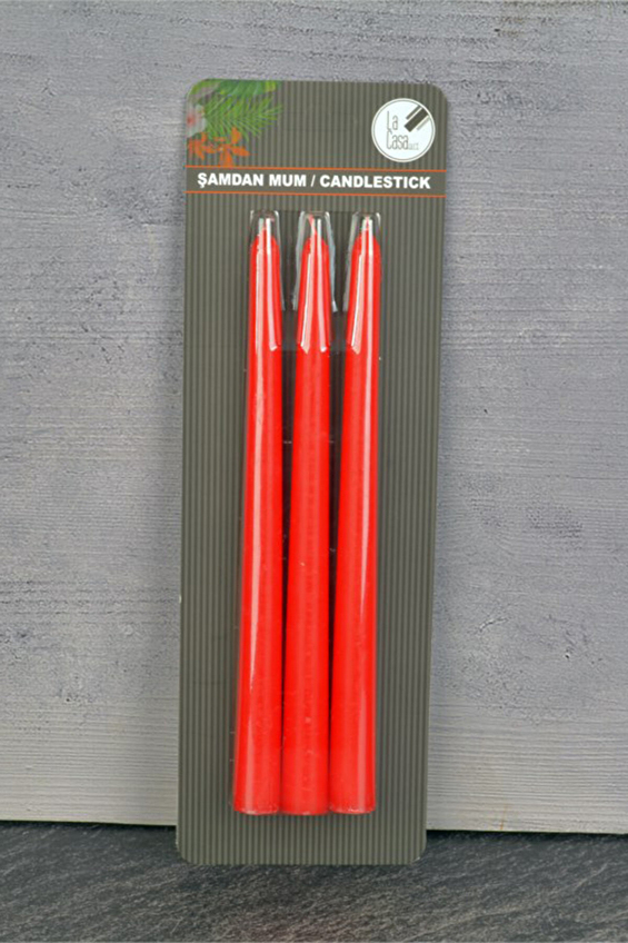 Tohana Şamdan Mum 3lü Kırmızı Lca20321