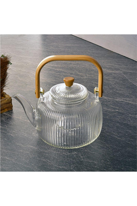 Tohana Bambu Saplı Cam Demlik 1000 ml