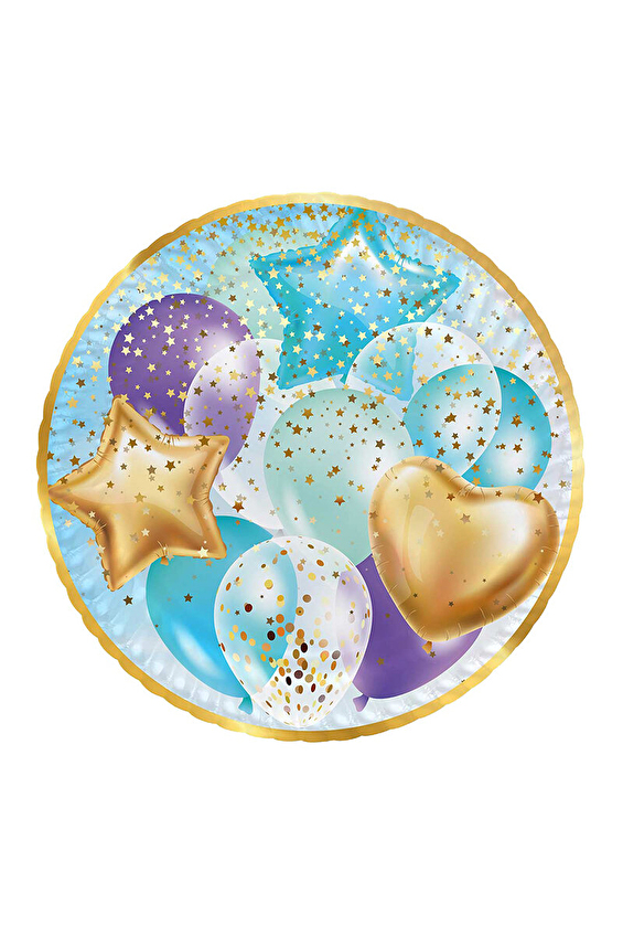 Roll-up Party Dreams Karton Tabak Mavi 23 cm 8'li