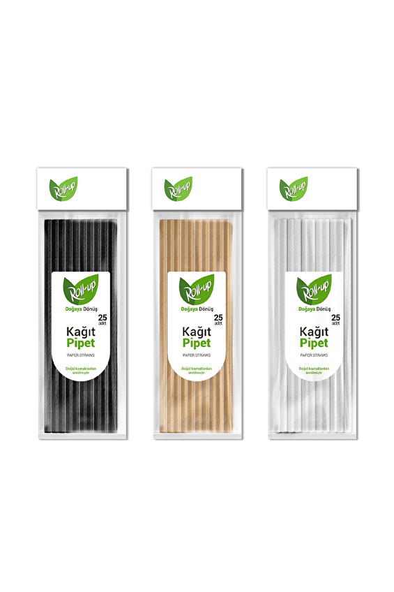 Roll-Up Kağıt Pipet Doğaya Dönüş 25'li
