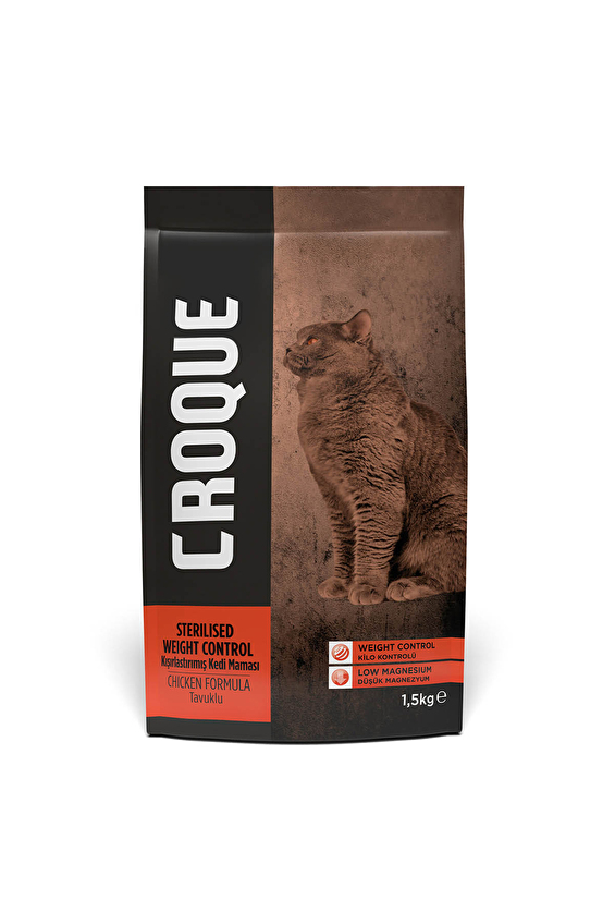 Croque Kısırlaştırılmış Kedi Kuru Mama Tavuk Etli 1.5 Kg