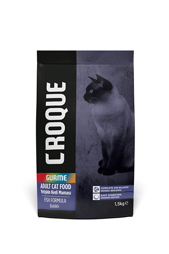 Croque Yetişkin Kedi Gurme Kuru Mama Balıklı 1.5 Kg