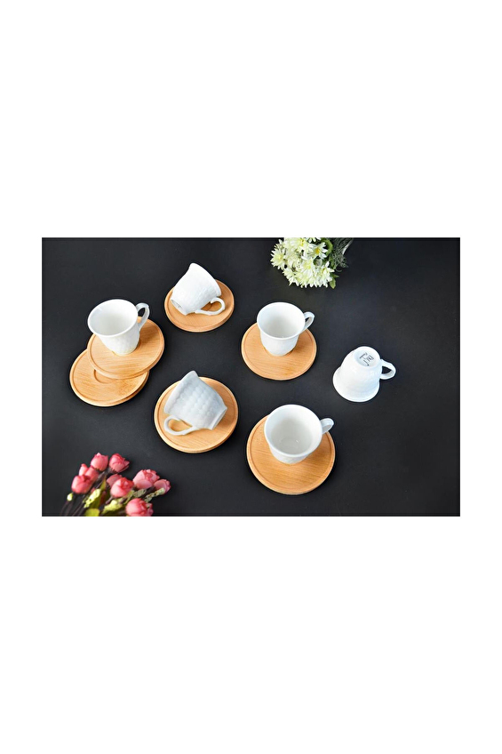 Paçi Kahve Fincan Seti 6lı Bambu Altlık