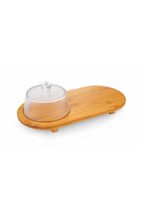 Bambum Hira Cam Kapaklı Peynir Seti Oval