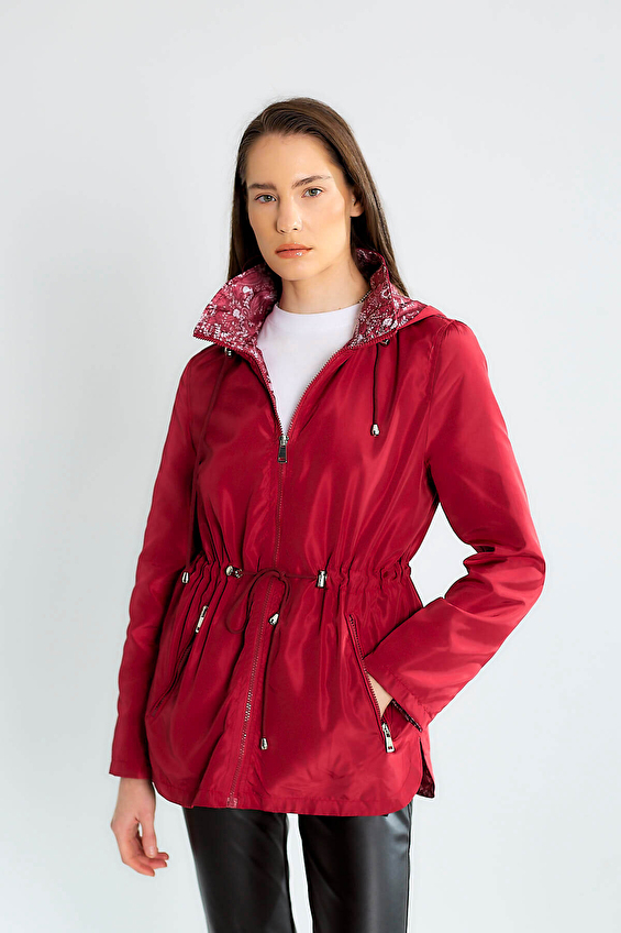 Robin Kadın Trençkot D87117 Bordo Robin Kadın Trençkot D87117 Bordo