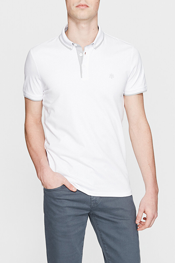 Mavi Erkek Polo Yaka Tişört M062373 27879 Beyaz Mavi Erkek Polo Yaka Tişört M062373 27879 Beyaz