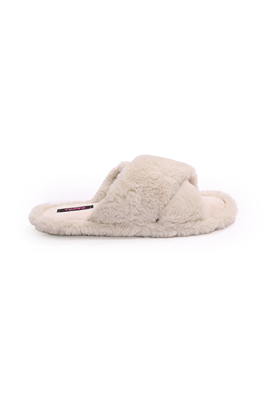 Twigy Kadın Çapraz Peluş Terlik CC0188 Bej Twigy Kadın Çapraz Peluş Terlik CC0188 Bej