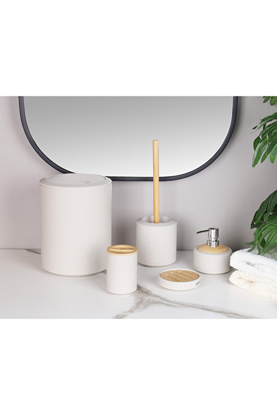 Arow Krem Akrilik Banyo Seti 5 Parça