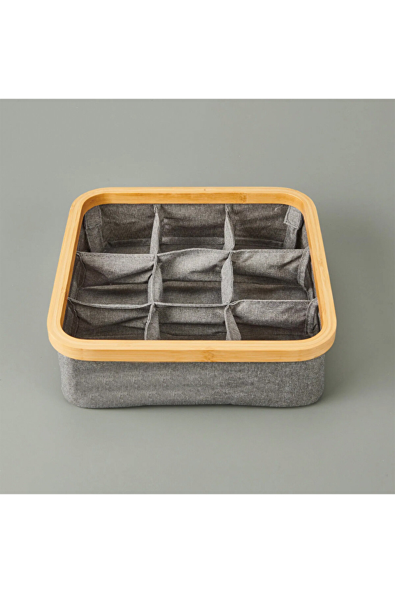 Arow 9 Bölmeli Katlanabilir Sepet Gri 30x30 cm Arow 9 Bölmeli Katlanabilir Sepet Gri 30x30 cm