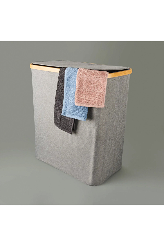 Arow 2 Bölmeli Katlanabilir Çamaşır Sepeti Gri 110 Litre Arow 2 Bölmeli Katlanabilir Çamaşır Sepeti Gri 110 Litre